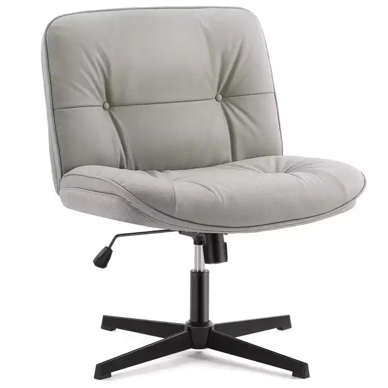 Chaise à assise croisée, Fauteuil de bureau sans accoudoirs à assise large sans roulettes, Pivotant Réglable en hauteur Confortable