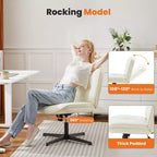 Chaise à assise croisée, Fauteuil de bureau sans accoudoirs à assise large sans roulettes, Pivotant Réglable en hauteur Confortable