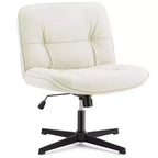 Chaise à assise croisée, Fauteuil de bureau sans accoudoirs à assise large sans roulettes, Pivotant Réglable en hauteur Confortable