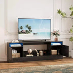 Acekool Modern White TV Stand for Living Room, Entertainment Center for TV up to 75, Storage Cabinets & Fireplace Insert Space, 70 Inch Console