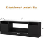 Acekool Modern White TV Stand for Living Room, Entertainment Center for TV up to 75, Storage Cabinets & Fireplace Insert Space, 70 Inch Console