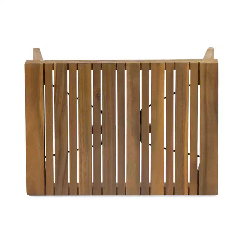 GDFStudio Karyme Outdoor Acacia Wood 3 Piece Chaise Lounge Chat Set, Teak