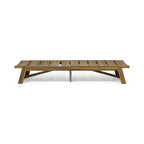 GDFStudio Karyme Outdoor Acacia Wood 3 Piece Chaise Lounge Chat Set, Teak