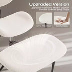 Pinmoco Chaise de bureau sans accoudoirs à pieds croisés, siège extra large, pivotant à 360°, chaise de bureau ergonomique pour la maison, le gaming et la méditation