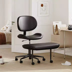 Pinmoco Chaise de bureau sans accoudoirs à pieds croisés, siège extra large, pivotant à 360°, chaise de bureau ergonomique pour la maison, le gaming et la méditation