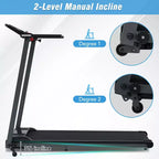 Tapis de marche pliant Whisen, 2,5 CV, 0,8-12 km/h, capacité de 120 kg, inclinaison