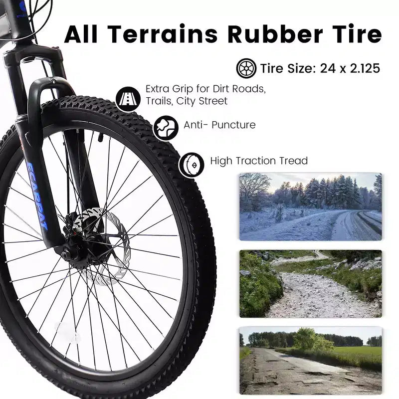 Sturdy Steel Frame for Adults, Commuting, Travel and Off-Road Cycling