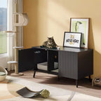 Bestier 47Hidden Cat Litter Box Enclosure Cat Washroom Furniture Cat House with Litter Mat, TV Stand for TVs up to 55''for Living Room, Bedroom