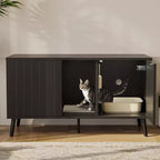 Bestier 47Hidden Cat Litter Box Enclosure Cat Washroom Furniture Cat House with Litter Mat, TV Stand for TVs up to 55''for Living Room, Bedroom