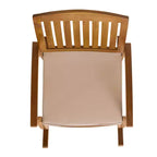 GDFStudio Amber Ensemble de conversation 3 pièces de fauteuils à bascule d'extérieur en bois d'acacia avec coussins, teck/crème