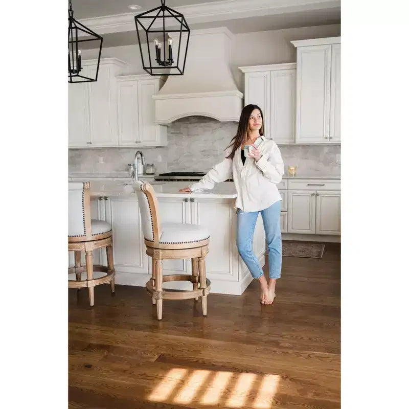 Maven Lane Pullman Swivel Counter Height Bar Stools with Fabric