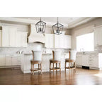 Maven Lane Pullman Swivel Counter Height Bar Stools with Fabric