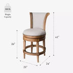 Maven Lane Pullman Swivel Counter Height Bar Stools with Fabric