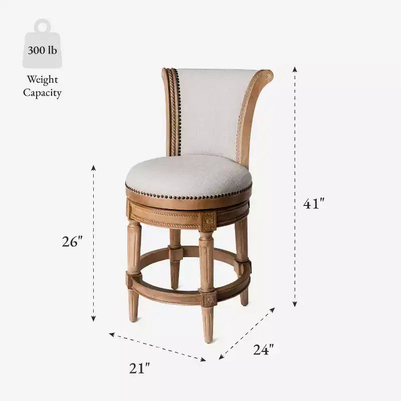 Maven Lane Pullman Swivel Counter Height Bar Stools with Fabric