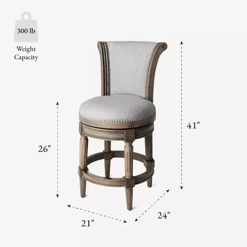 Maven Lane Pullman Swivel Counter Height Bar Stools with Fabric