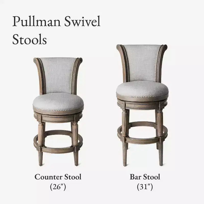 Maven Lane Pullman Swivel Counter Height Bar Stools with Fabric