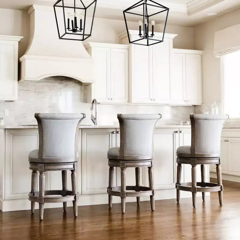Maven Lane Pullman Swivel Counter Height Bar Stools with Fabric