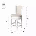 Maven Lane Pullman Swivel Counter Height Bar Stools with Fabric