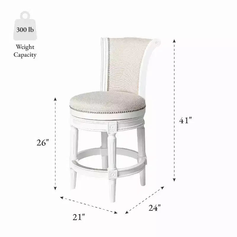 Maven Lane Pullman Swivel Counter Height Bar Stools with Fabric