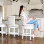 Maven Lane Pullman Swivel Counter Height Bar Stools with Fabric