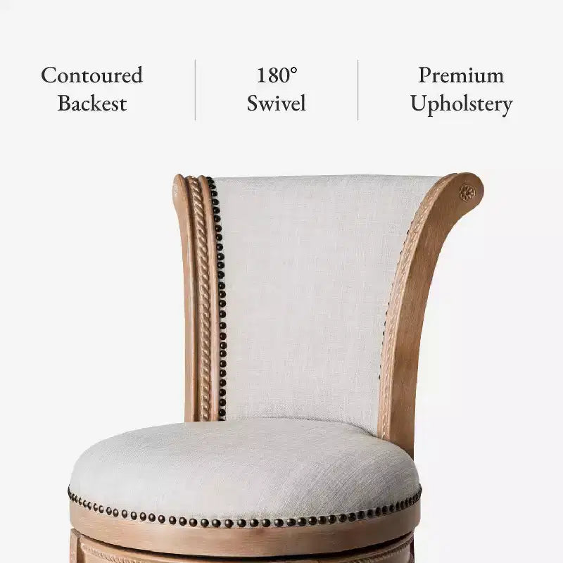Maven Lane Pullman Swivel Counter Height Bar Stools with Fabric