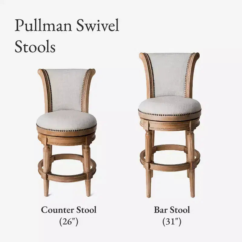Maven Lane Pullman Swivel Counter Height Bar Stools with Fabric