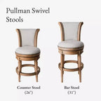 Maven Lane Pullman Swivel Counter Height Bar Stools with Fabric