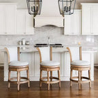 Maven Lane Pullman Swivel Counter Height Bar Stools with Fabric