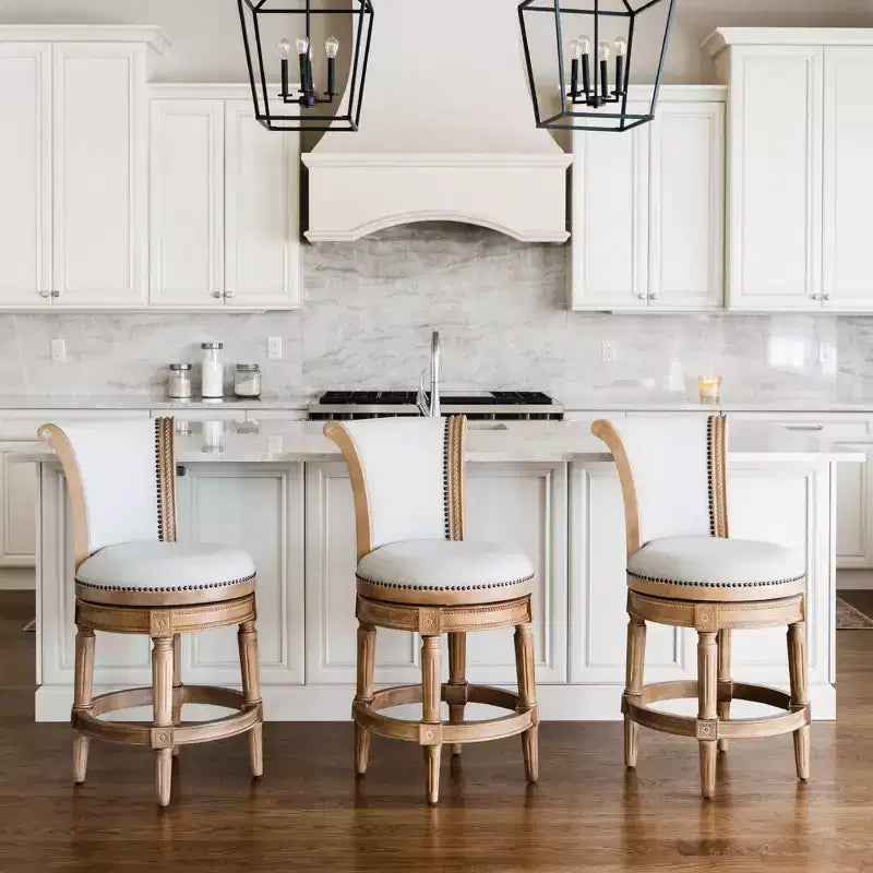 Maven Lane Pullman Swivel Counter Height Bar Stools with Fabric