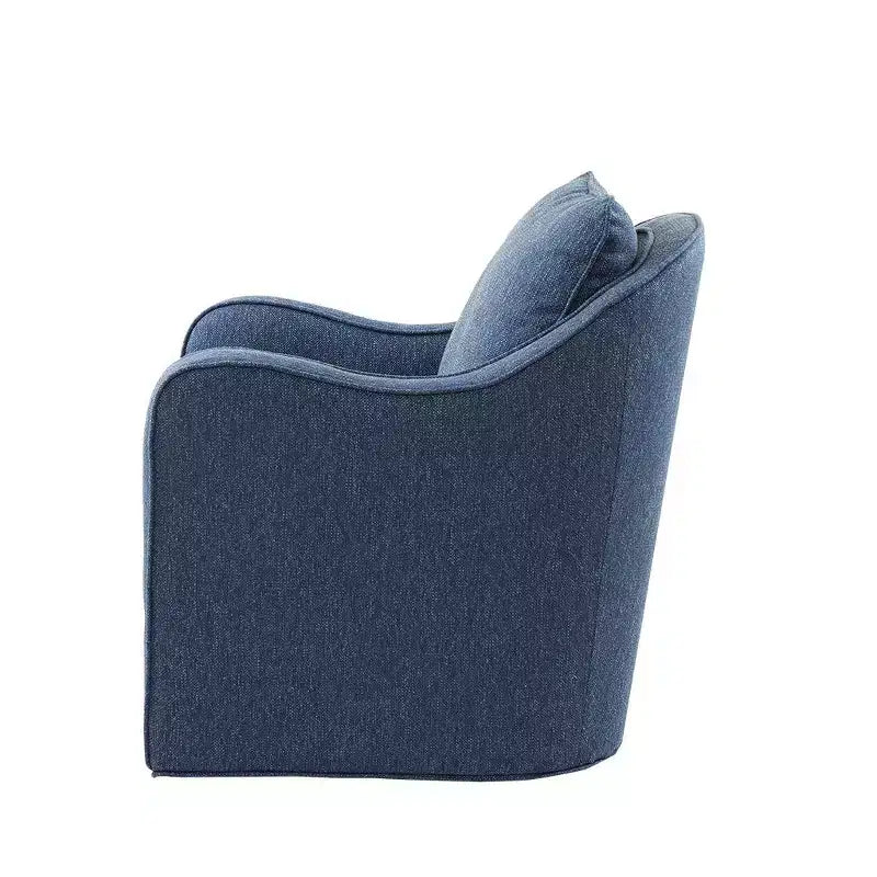 Fauteuil pivotant Akak 360 degrés avec coussin de dossier amovible Fauteuil de salon rembourré et confortable pour salon, bureau, lounge
