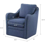 Fauteuil pivotant Akak 360 degrés avec coussin de dossier amovible Fauteuil de salon rembourré et confortable pour salon, bureau, lounge