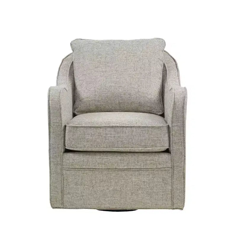 Fauteuil pivotant Akak 360 degrés avec coussin de dossier amovible Fauteuil de salon rembourré et confortable pour salon, bureau, lounge