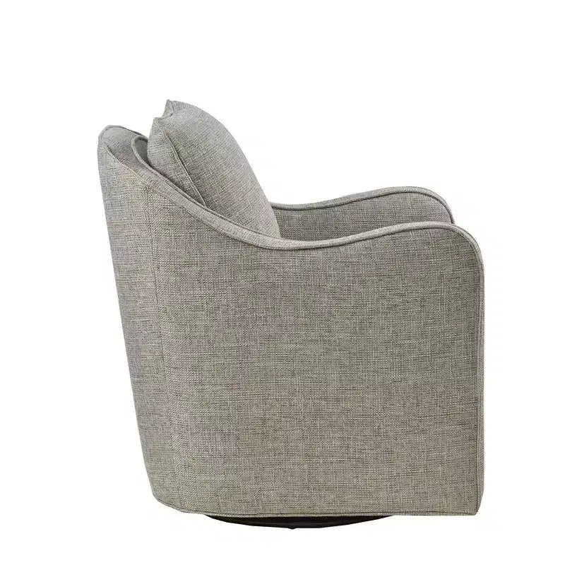 Fauteuil pivotant Akak 360 degrés avec coussin de dossier amovible Fauteuil de salon rembourré et confortable pour salon, bureau, lounge
