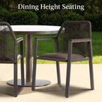 Best Choice Products Set of 2 Indoor/Outdoor Aluminum Woven Rope Dining Chairs w/ Armrests