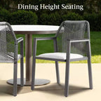 Best Choice Products Set of 2 Indoor/Outdoor Aluminum Woven Rope Dining Chairs w/ Armrests