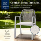 Best Choice Products Set of 2 Indoor/Outdoor Aluminum Woven Rope Dining Chairs w/ Armrests