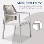 Best Choice Products Set of 2 Indoor/Outdoor Aluminum Woven Rope Dining Chairs w/ Armrests