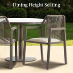 Best Choice Products Set of 2 Indoor/Outdoor Aluminum Woven Rope Dining Chairs w/ Armrests