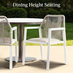 Best Choice Products Set of 2 Indoor/Outdoor Aluminum Woven Rope Dining Chairs w/ Armrests