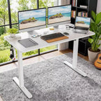 MAYEERTY 48x24 White Electric Standing Desk - Splice Board, Electric Height Adjustment
