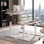 MAYEERTY Bureau électrique debout blanc 48x24 - Plateau d'un seul tenant, réglage électrique de la hauteur