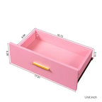 Okak Vanity Table with Lights, Modern Sleek Vanity Desk with Multi-Tier Storage System & Built-In Mirror, Bedroom Makeup Set for Space, Pink
