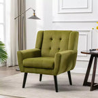 Okak Accent Chairs for Bedroom, Modern Soft Leather Material Ergonomics Accent Chair Living Room Chair, with Black Legs For Indoor Home