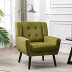 Fauteuil d'appoint Okak pour chambre à coucher, fauteuil de salon moderne en cuir souple ergonomique, avec pieds noirs pour intérieur
