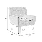 Fauteuil d'appoint Okak pour chambre à coucher, fauteuil de salon moderne en cuir souple ergonomique, avec pieds noirs pour intérieur