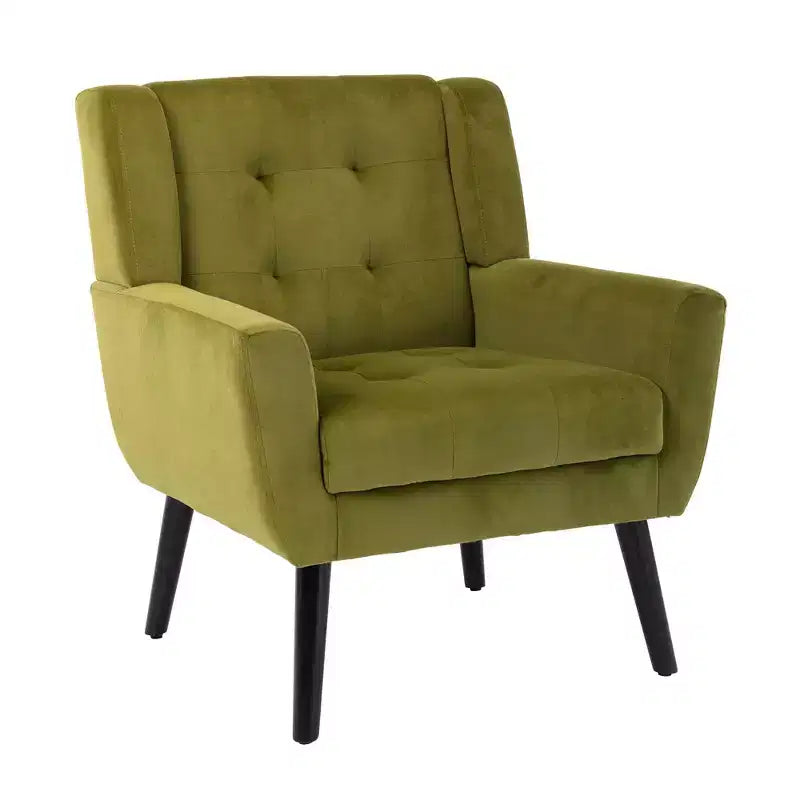Fauteuil d'appoint Okak pour chambre à coucher, fauteuil de salon moderne en cuir souple ergonomique, avec pieds noirs pour intérieur