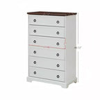 Commode moderne à 6 tiroirs, commodes pour chambre à coucher, chiffonnier haut, organisateurs et rangement de placard pour vêtements - Poignée facile à tirer
