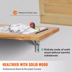 VEVOR Wall Mounted Folding Table, 47.24 x 19.69 Wall Mount Drop Leaf Table, Wooden Floating Desk with Iron Bracket, Fold Down Desk