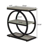 MAYEERTY Industrial 3 Tier Sofa Side Table Slim Design Multifunctional Home Use