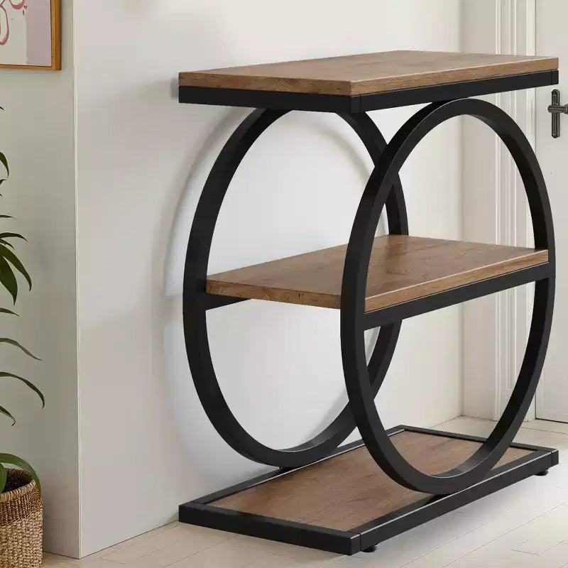 MAYEERTY Industrial 3 Tier Sofa Side Table Slim Design Multifunctional Home Use